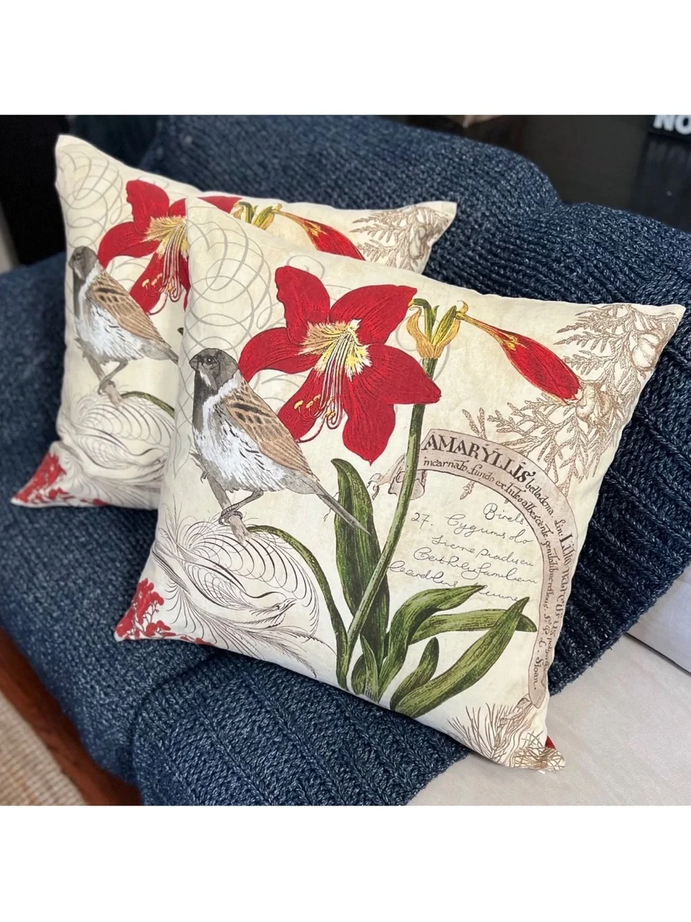 2 POTTERY BARN Amaryllis LINEN Cotton 24